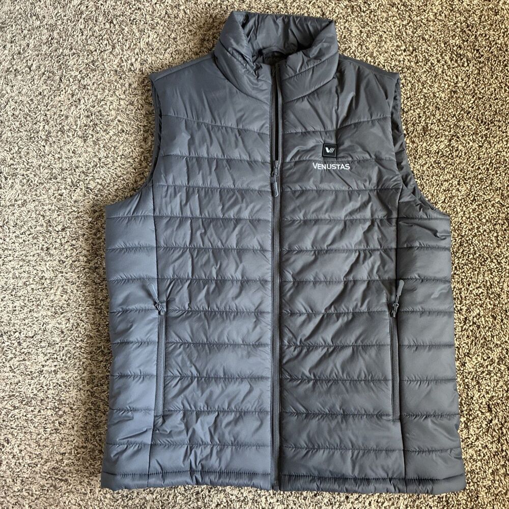 Venustas Heated Vest, Charcoal Gray, Size Medium, Rechargeable- WORKS